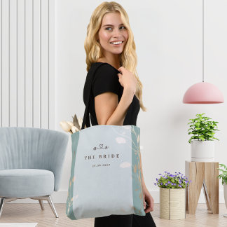 Le sac fourre-tout de la mariée | Vert sauge et or