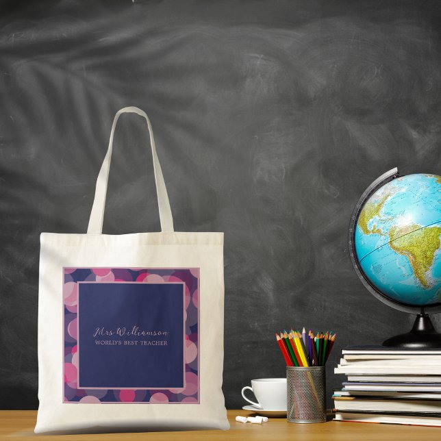 Le Sac fourre-tout de l'enseignant Motif Abstrait (Bright Modern Abstract Pattern Teacher's Tote Bag. Say thank you with this personalised gift.)