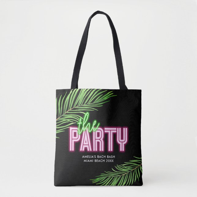 Le Sac fourre-tout de plage Tropical Vert & Rose P (Devant)
