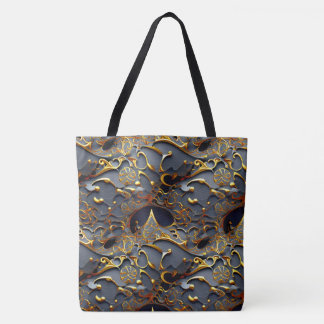 Le Sac fourre-tout d'or noir arabesque
