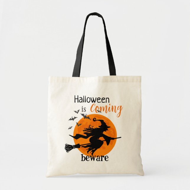 Le sac fourre-tout Halloween arrive Attention (Devant)