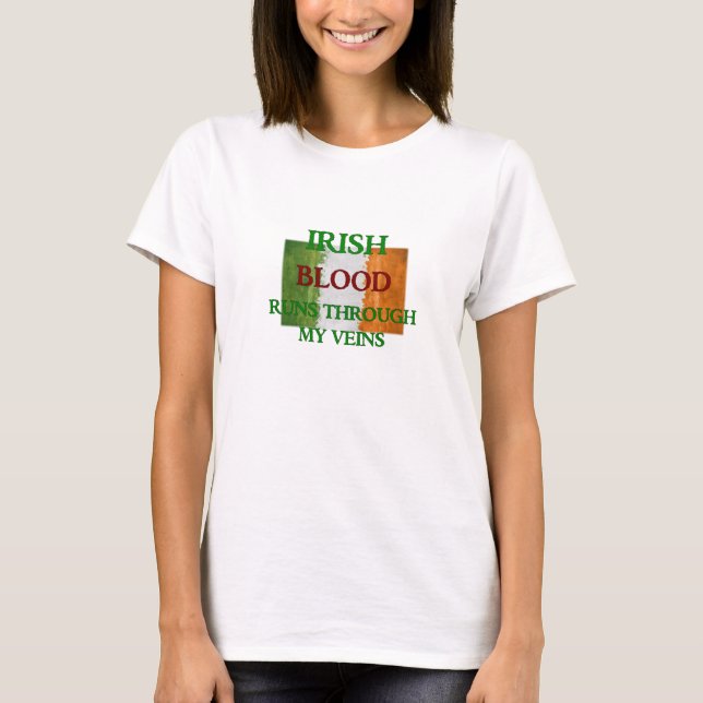 Le Sang Irlandais Traverse Mes Veines T-shirt (Devant)