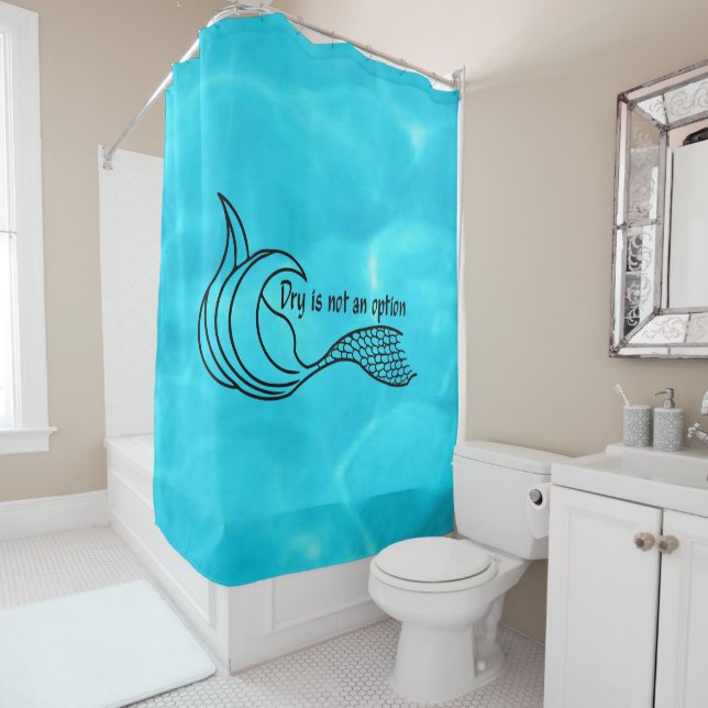 Le Sec N'Est Pas Une Option Rideau De Douche Bleu (En situation)