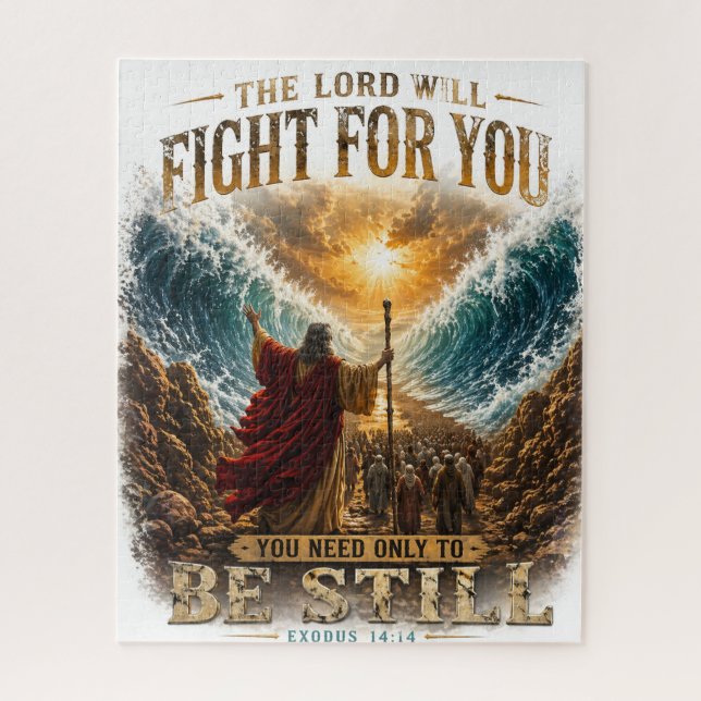 Le Seigneur combattra pour vous exode 14:14 puzzle (Vertical)