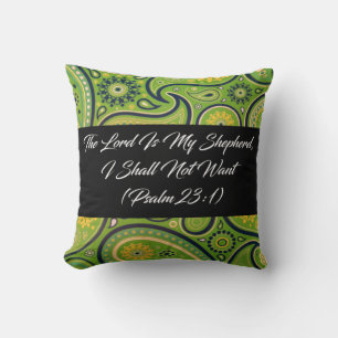 Le Seigneur Est Mon Berger Coussin Accent Paisley