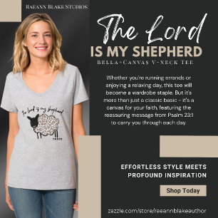 "Le Seigneur est mon berger" T-Shirt à col en V