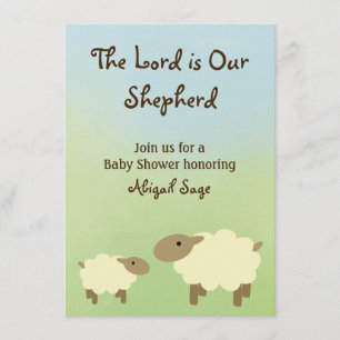 Le seigneur est notre invitation de baby shower de