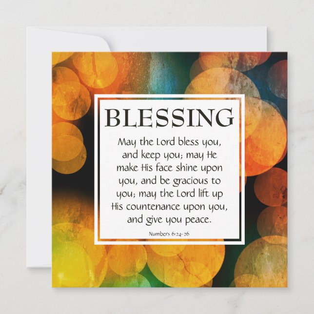 LE SEIGNEUR VOUS BLESSE Numéros 6:24-26 (Devant)