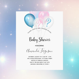 Le sexe du budget révèle l'invitation du baby show