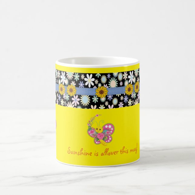 Le soleil est partout ce papillon floral de Mug (Centre)