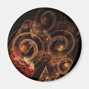 Le son de la musique Abstrait Art Round Magnet