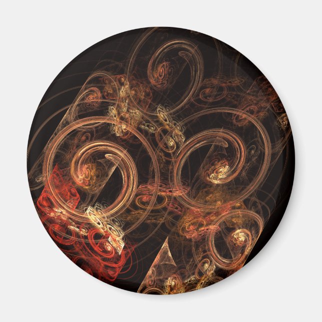 Le son de la musique Abstrait Art Round Magnet (Devant)
