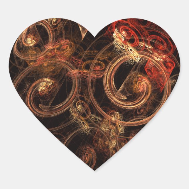 Le son de la musique Sticker Coeur d'Art Abstrait (Devant)