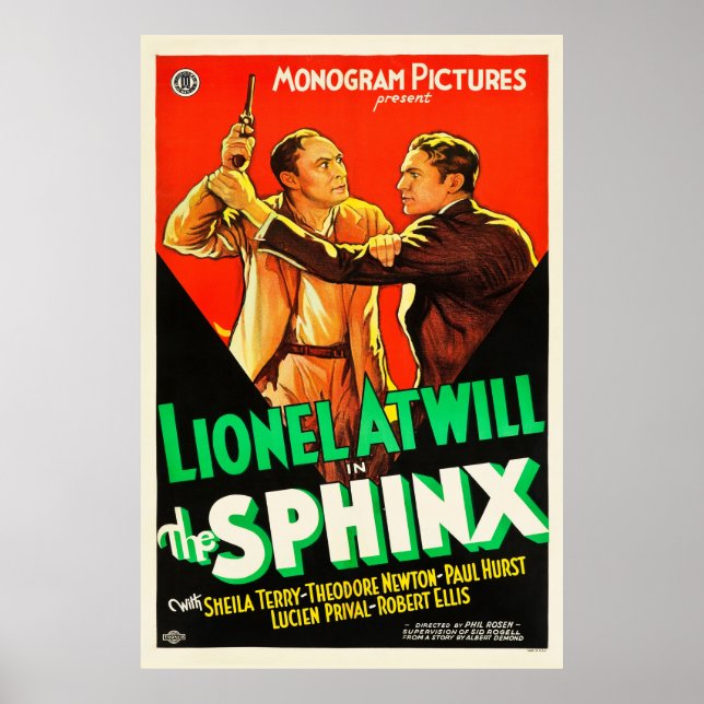 Le Sphinx - poster de film Vintage de 1933 (Devant)
