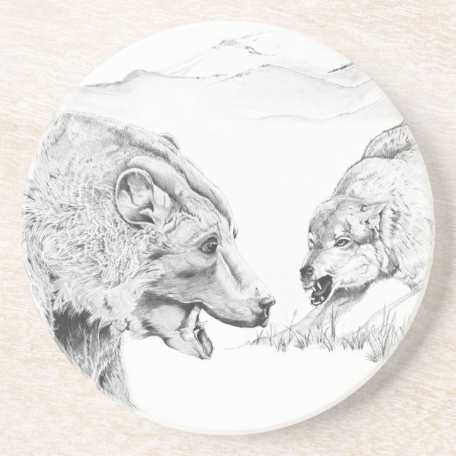 Le stand off - Dessous de verre de grès (Devant)