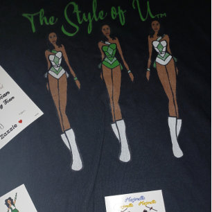 Le style de T-shirt U (vert)