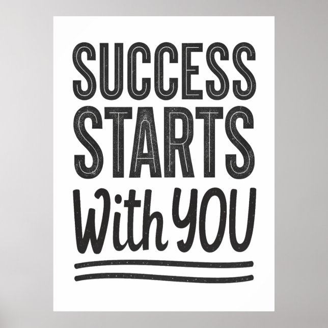 Le succès commence avec vous Motivational Poster (Devant)