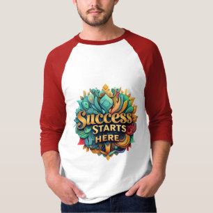 Le Succès commence ici Vibrant T-shirt Motivationn