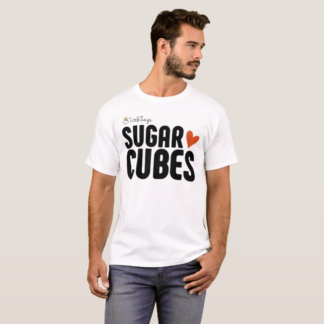 Le sucre cube le T-shirt de base des hommes (Devant entier)