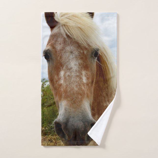 "Le sucre : la grâce de l'Appaloosa" (Serviette à main)