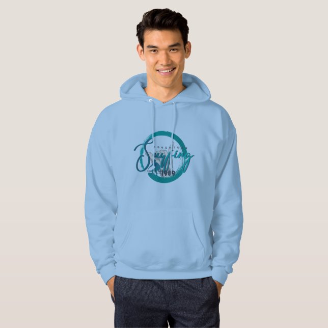Le surf | Sweat - shirt à capuche masculin (Devant entier)