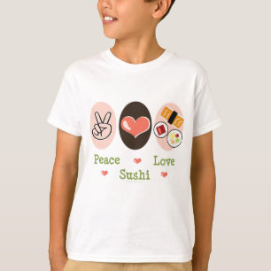Le sushi d'amour de paix badine le T-shirt