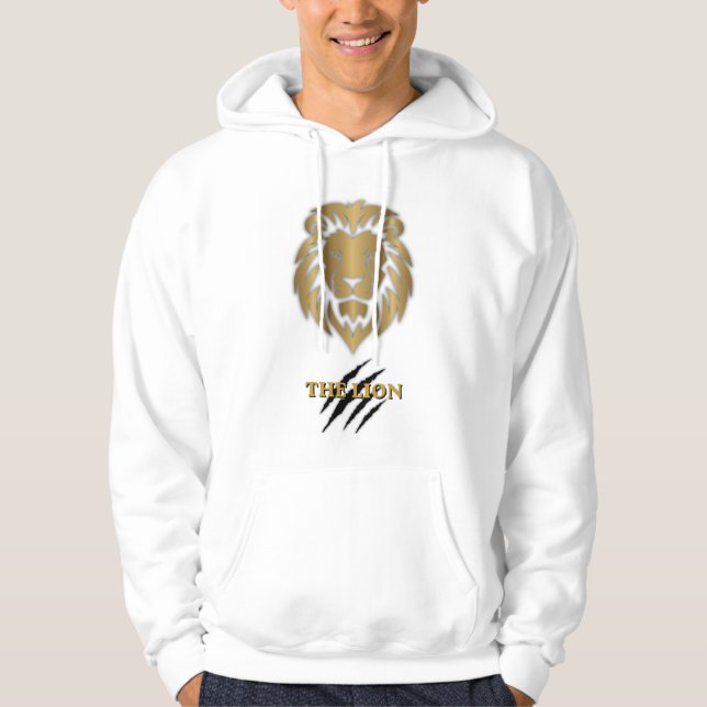 Le sweat à capuche graphique Lion Gold & Black (Devant)