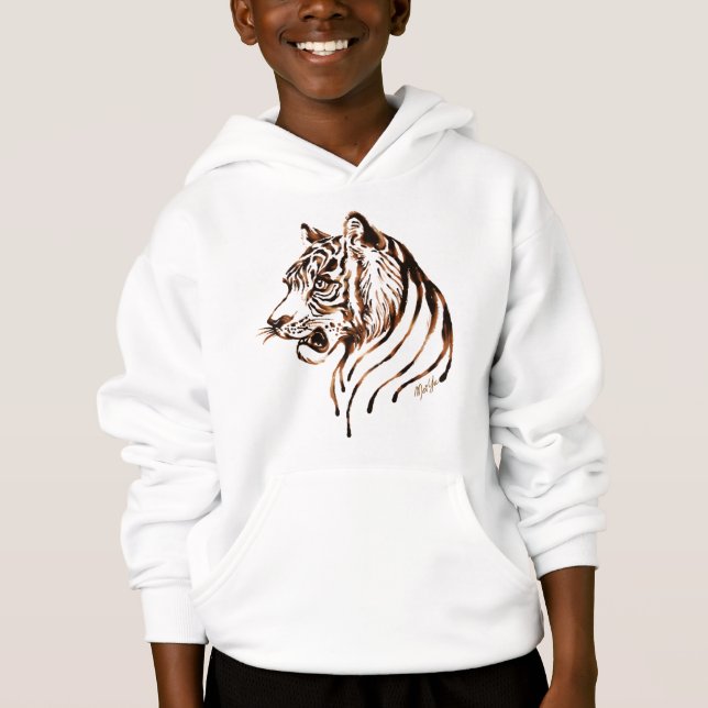 Le sweat - shirt à capuche de chocolat de tigre de (Devant)