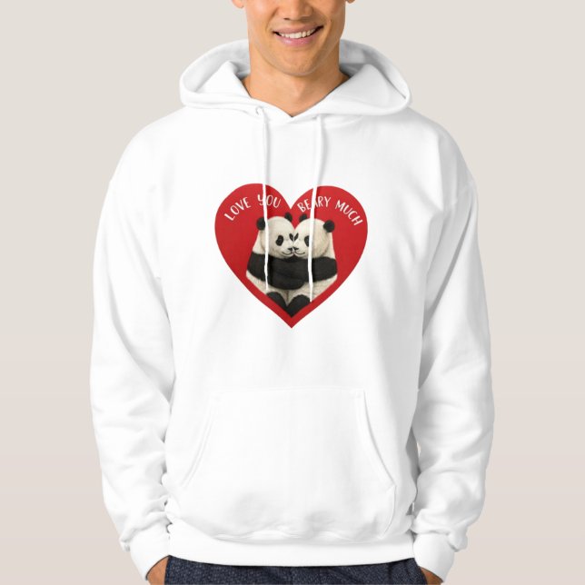 Le Sweat - shirt à capuche de Panda Valentine (Devant)