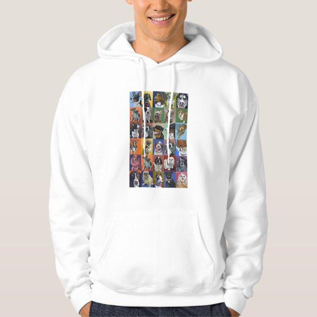 Le sweat - shirt à capuche de portrait des hommes (Devant)