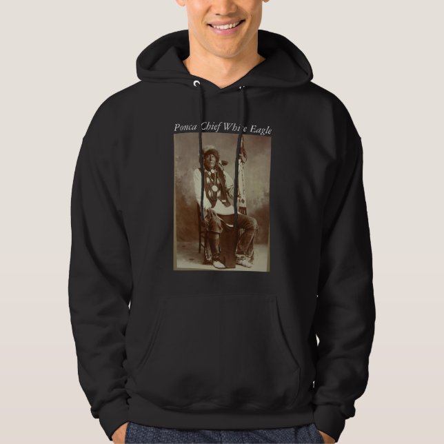 Le sweat - shirt à capuche Eagle des hommes blancs (Devant)