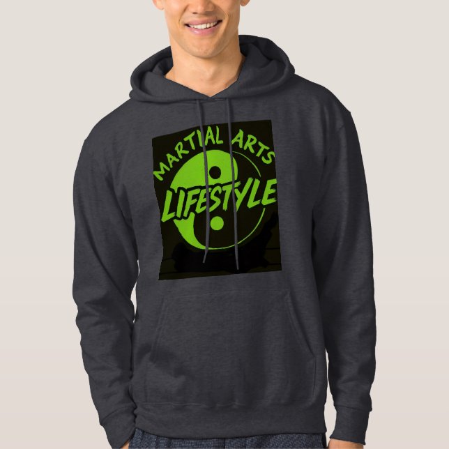LE SWEAT - SHIRT À CAPUCHE NOIR NEON GREEN WRITE (Devant)