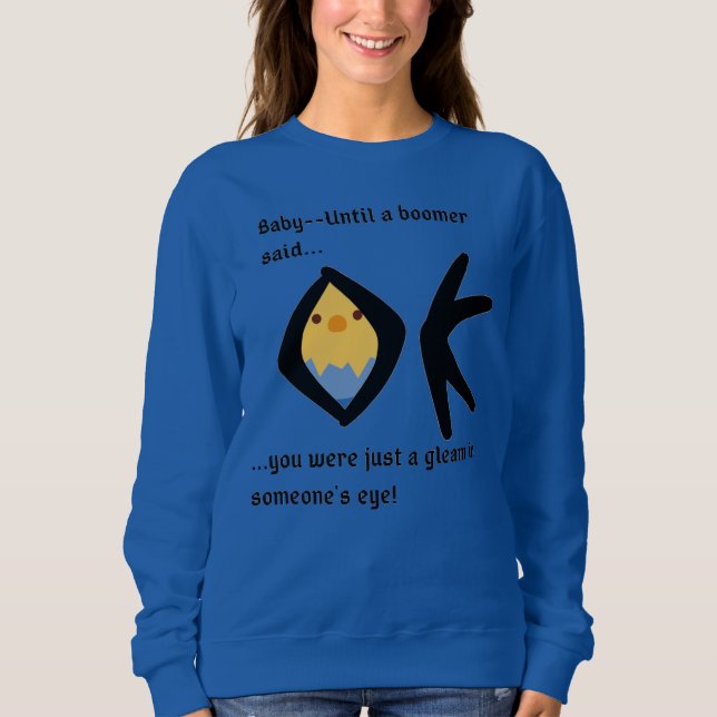 Le Sweatshirt de base des femmes bleues en pleine  (Devant)