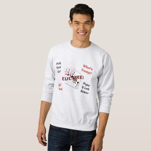 Le sweatshirt de base des hommes - Euchre ! (Devant entier)