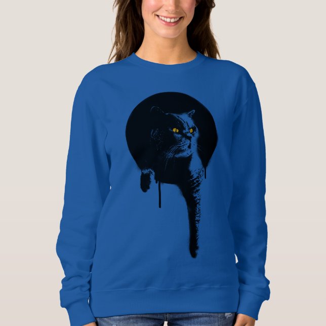 Le sweatshirt des femmes : Chat bleu britannique (Devant)
