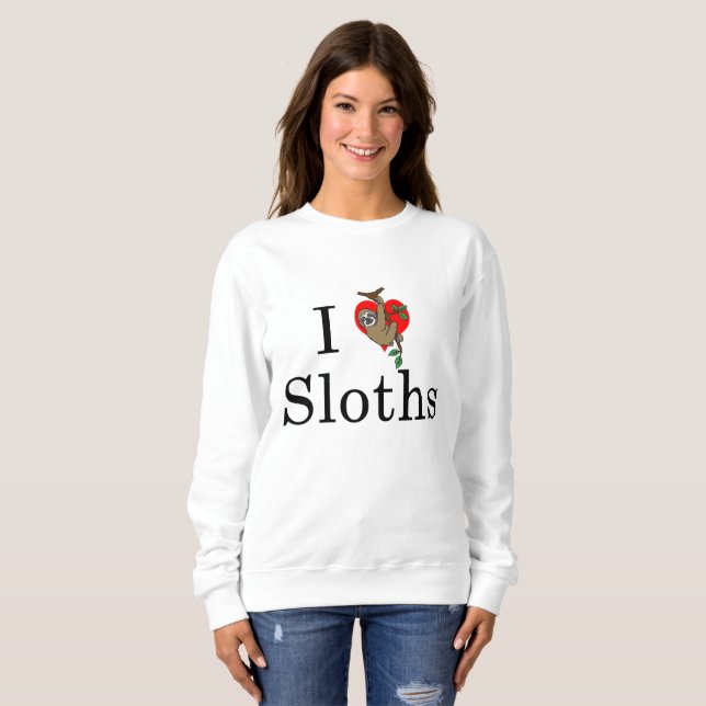 Le sweatshirt des femmes de coeur de paresse (Devant entier)