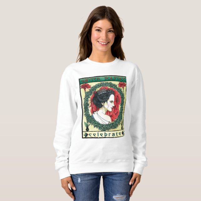 Le sweatshirt des femmes de Noël de solstice (Devant entier)