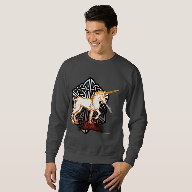 Le sweatshirt des hommes de licorne de Celt (Devant entier)