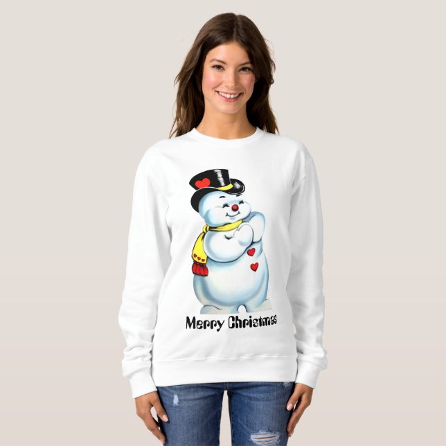 Le sweatshirt vintage des femmes de bonhomme de (Devant entier)