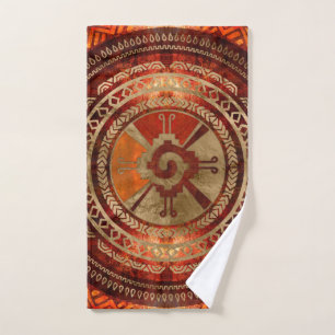 Le symbole maya de Hunab Ku a brûlé l'orange et