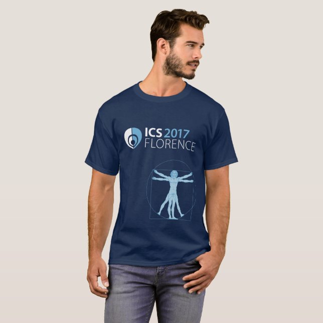 Le T-shirt 2017 Florence, bleu marine des hommes (Devant entier)