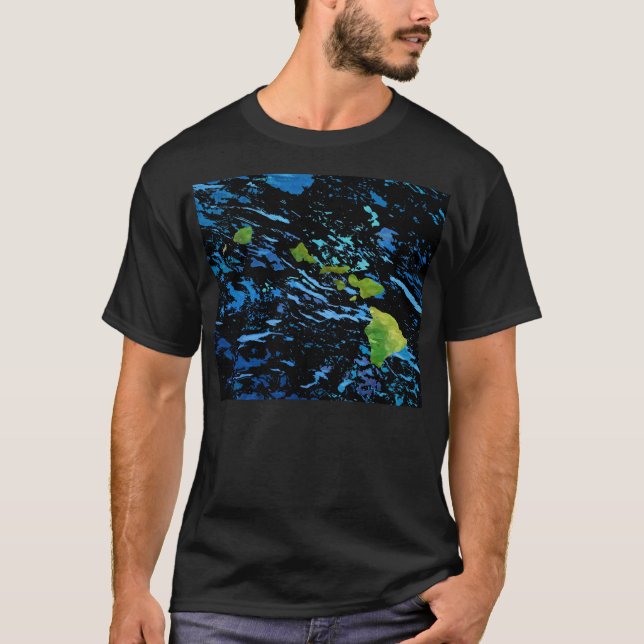Le T-shirt abstrait d'hommes à chaînes d'îles (Devant)