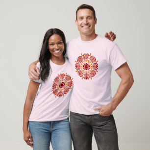 Le T-shirt adapté des hommes cramoisis de mandala
