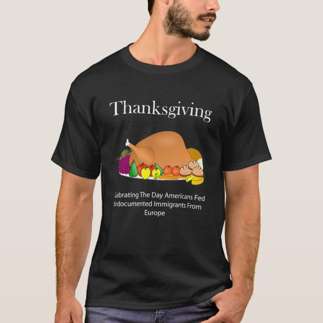 Le T-shirt Anti Thanksgiving Pour Les Indiens D'Am (Devant)