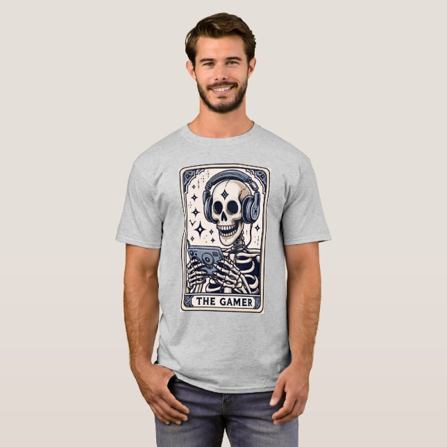 Le T-Shirt avec la carte de tarot du squelette de  (Devant entier)