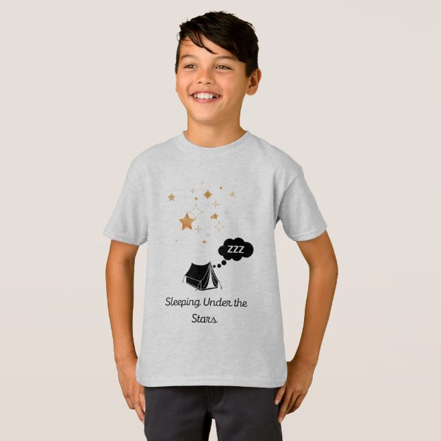 Le T-shirt basique de l'enfant Dormir sous les éto (Devant entier)