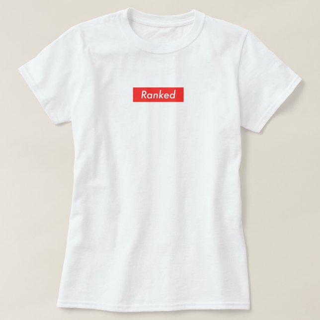 Le T-shirt blanc de base rangé des femmes (Design devant)
