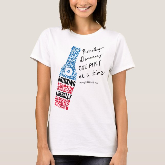 Le T-shirt blanc des femmes vivantes de bouteille (Devant)