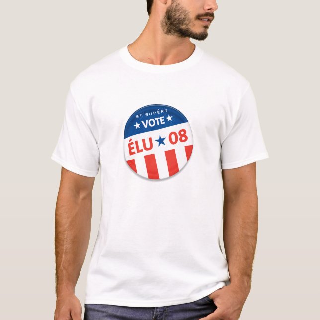 Le T-shirt blanc des hommes d'ÉLU 2008 (Devant)