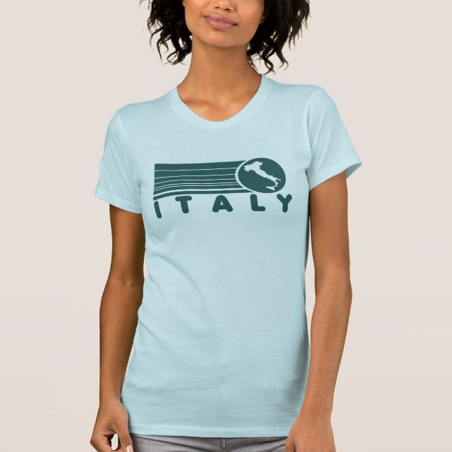 Le T-shirt bleu des rétros femmes de l'Italie (Devant)